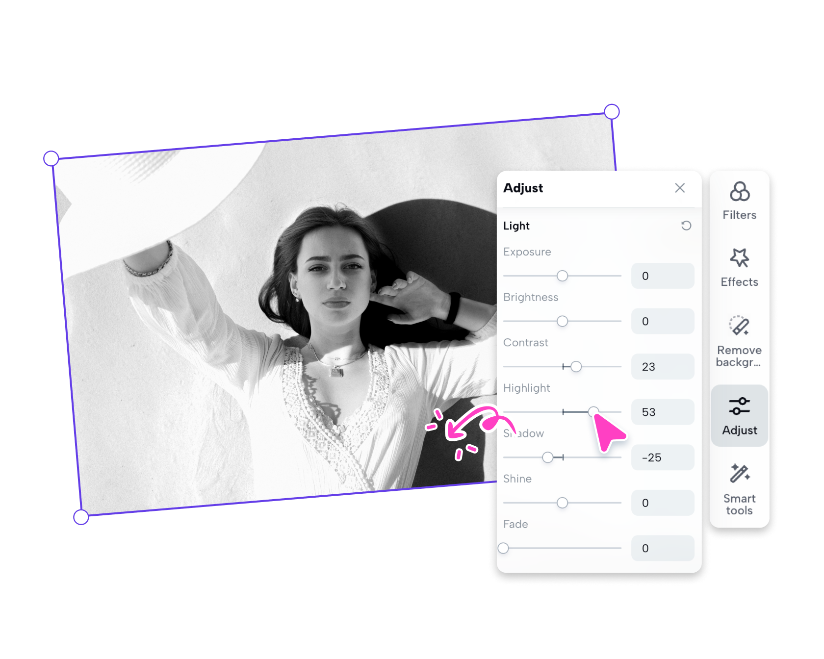 black and white filter